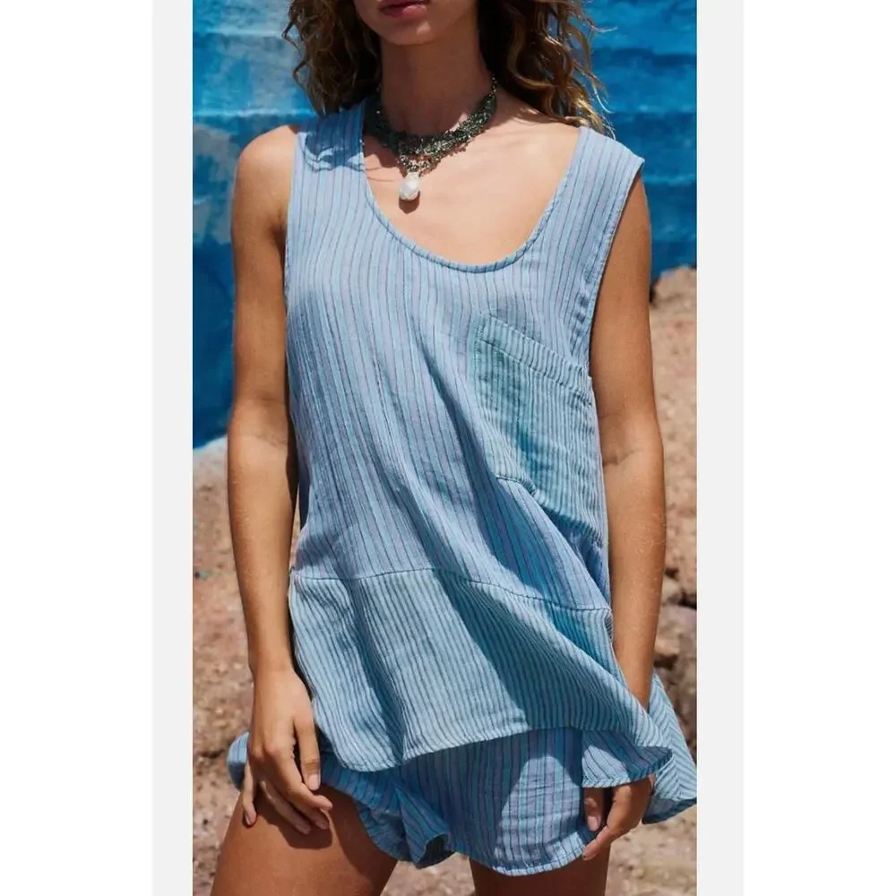 Free People Free Est Coastal Boho Beachy Matching Set Small